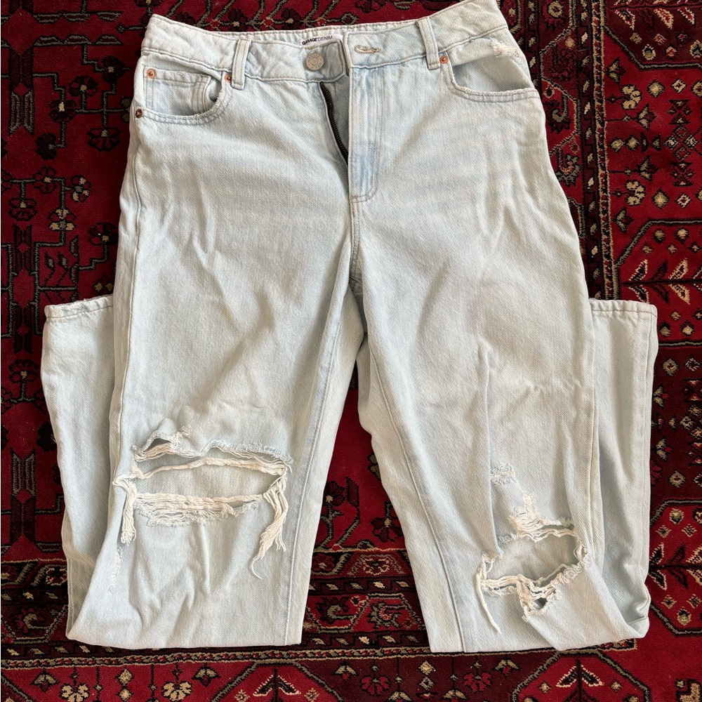 Light wash garage jeans